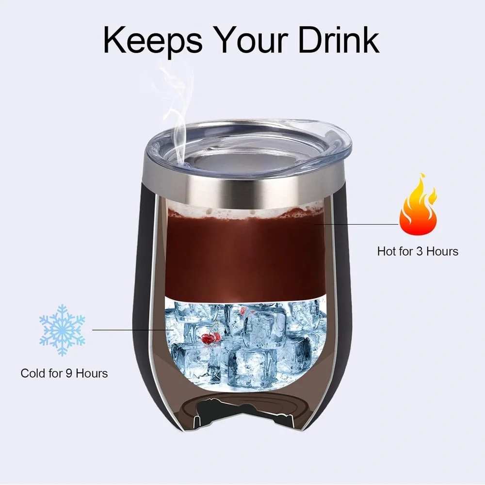 Stainless Steel Double-layer Vacuum Insulated Thermal Stemless Wine Tumblers - 3